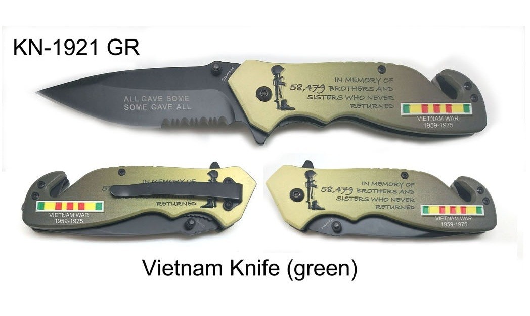 Vietnam War Tactical Folding Pocket Knife Green 8.25