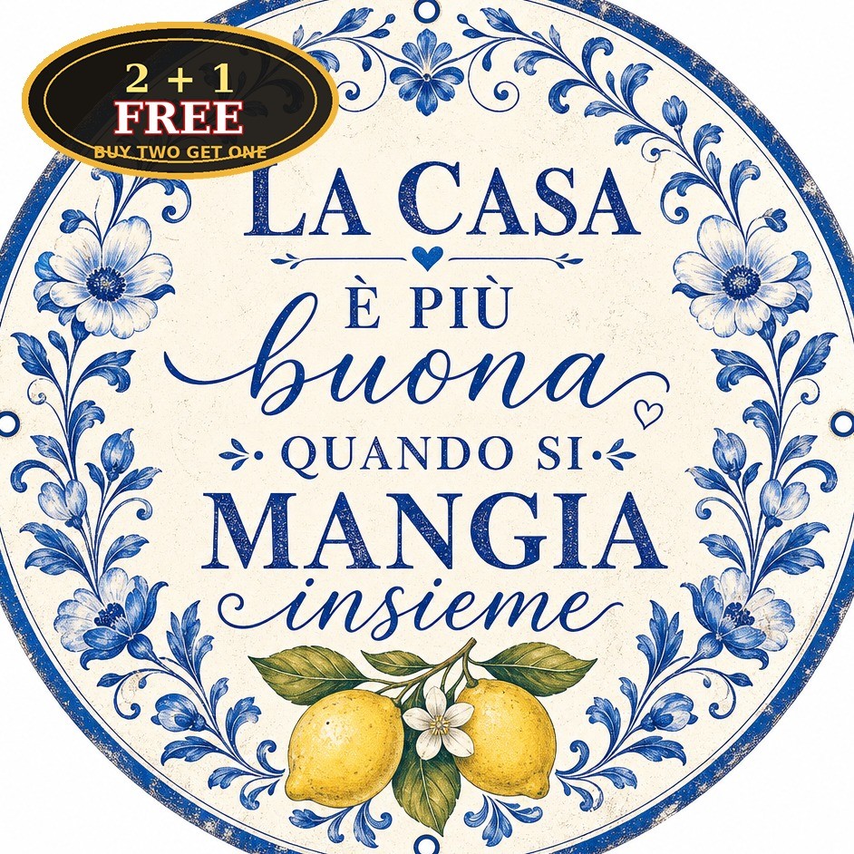 Italian Vineyard Saying Round Wall Hanging Wine Sign