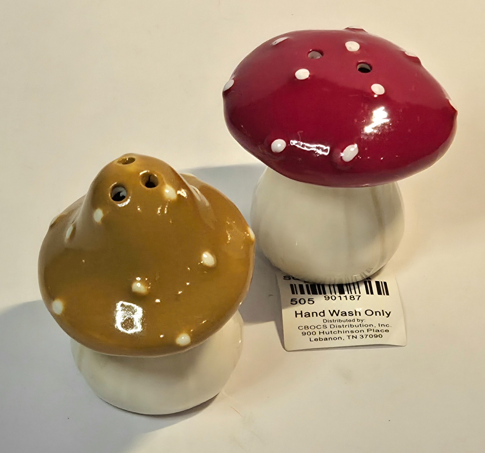 NEW Cracker Barrel Mini Mushroom Salt Pepper Shakers Red Brown Ceramic Set NEW Cracker Barrel Mini Mushroom Salt Pepper Shakers Red Brown Ceramic Set