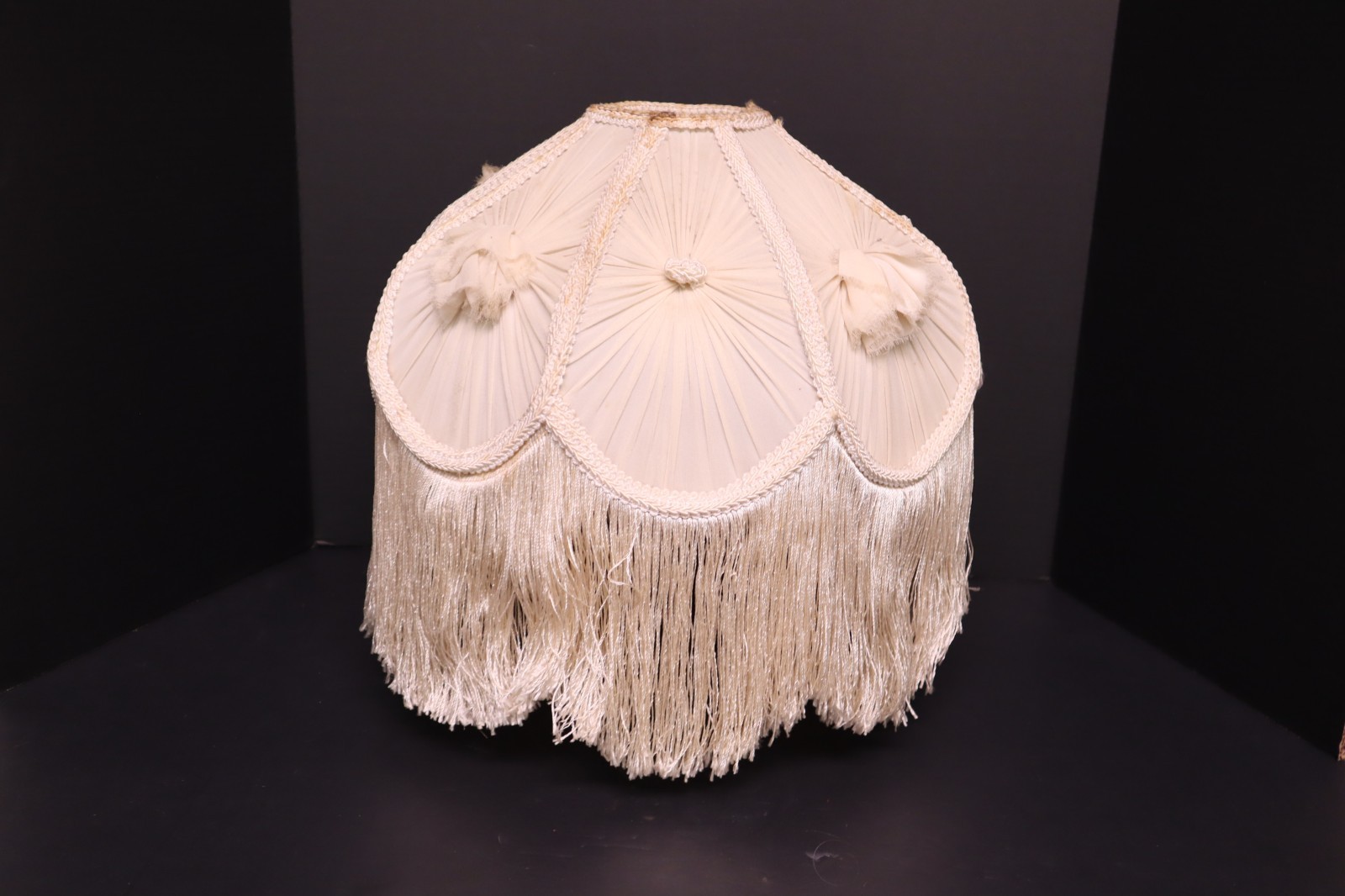 Vintage Victorian French Lamp Shade Art Nouveau Fringe embroidered ATQ 14