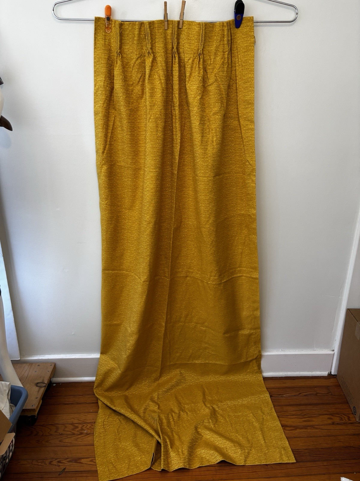 Vintage JC Penney Fashion Manor Gold Curtains Set Of 2 Pinch Pleats Textured