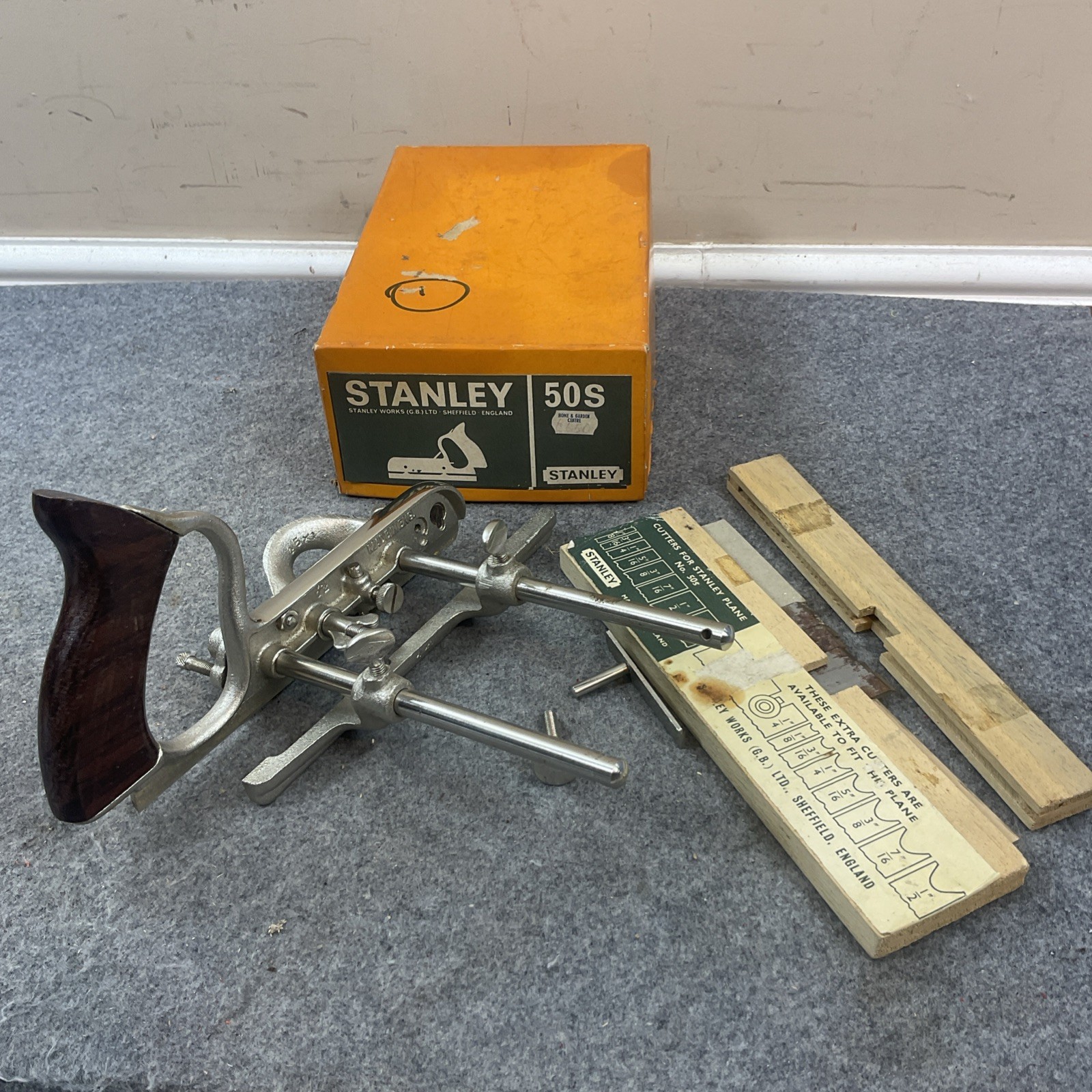 Vintage Stanley No 50S Combination Multi Cutter Plane Boxed Sheffield England Vintage Stanley No 50S Combination Multi Cutter Plane Boxed Sheffield England