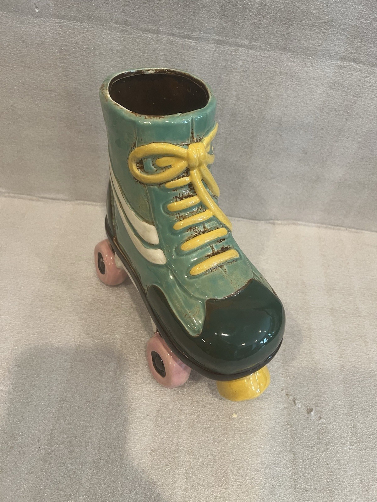 KALALOU Ceramic Roller Skate Planter, 9” Height, Home Decor KALALOU Ceramic Roller Skate Planter, 9” Height, Home Decor