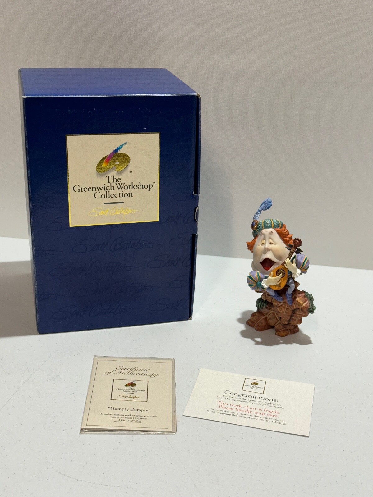 SCOTT GUSTAFSON GREENWICH WORKSHOP \'HUMPTY DUMPTY\' #166/2500 FIGURINE VINTAGE SCOTT GUSTAFSON GREENWICH WORKSHOP \'HUMPTY DUMPTY\' #166/2500 FIGURINE VINTAGE