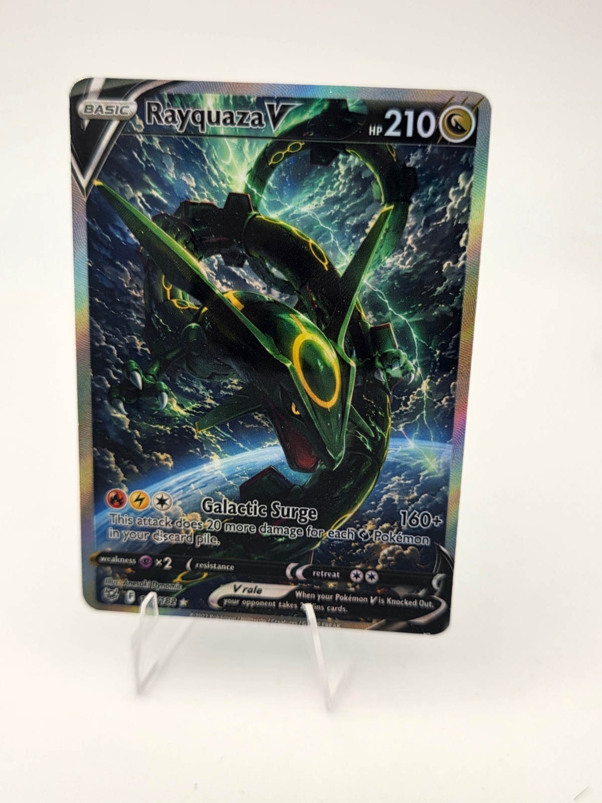 CUSTOM FAN ART Rayquaza V Holo Card