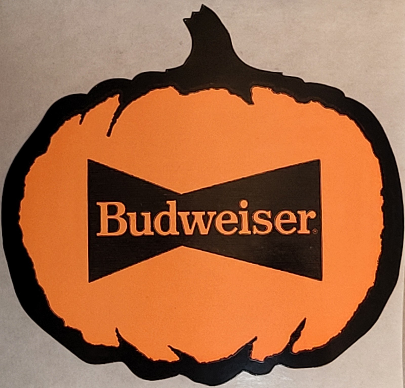 Budweiser 1991 Vintage Halloween Pumpkin Logo Beer Sticker Decal Brewery New
