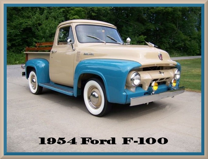 1954 Ford F-100 pickup truck Tutone, Toolbox - Refrigerator Magnet, 42 MIL