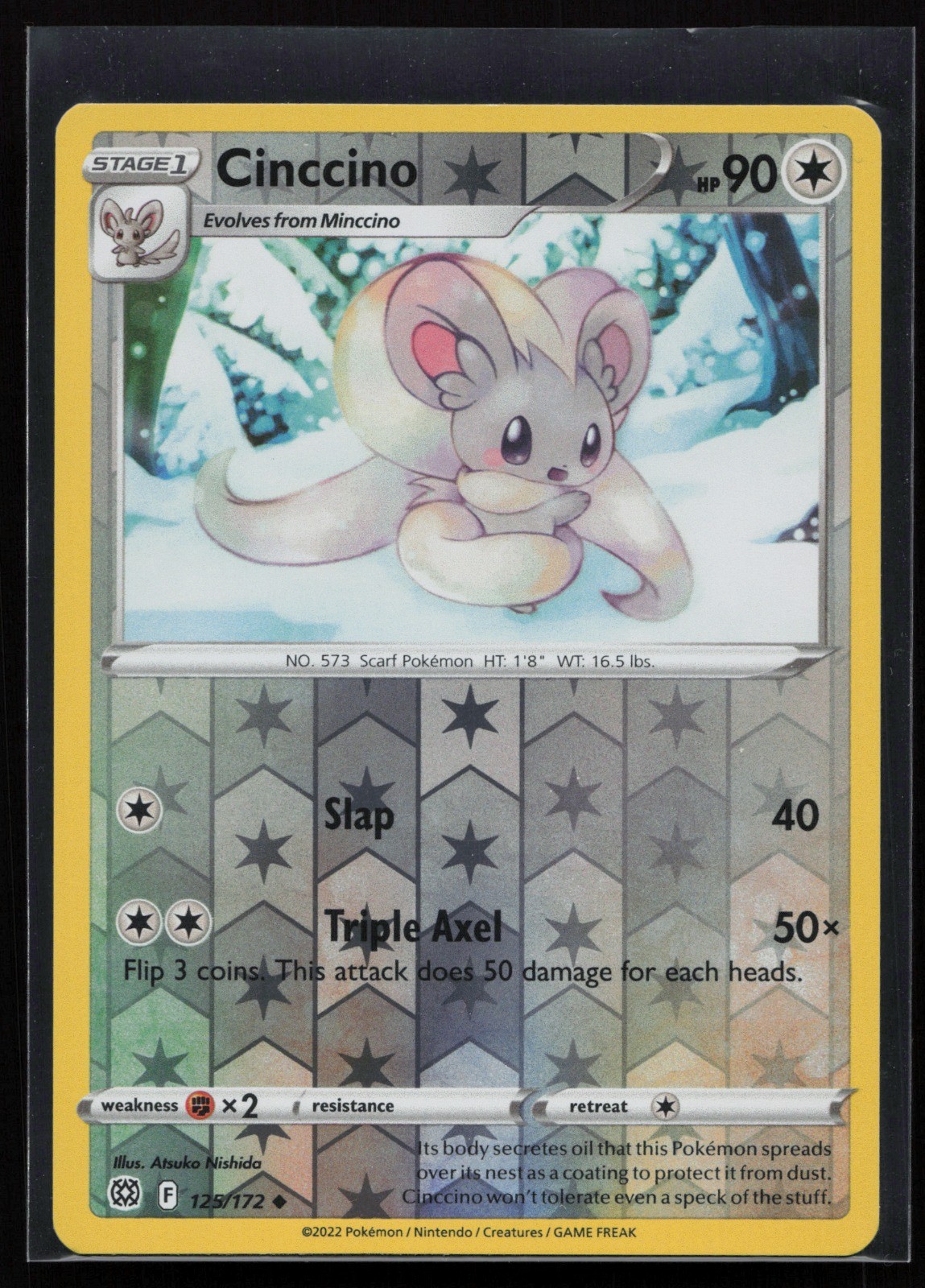 Cinccino 125/172 Uncommon SWSH09: Brilliant Stars Reverse Holofoil NM