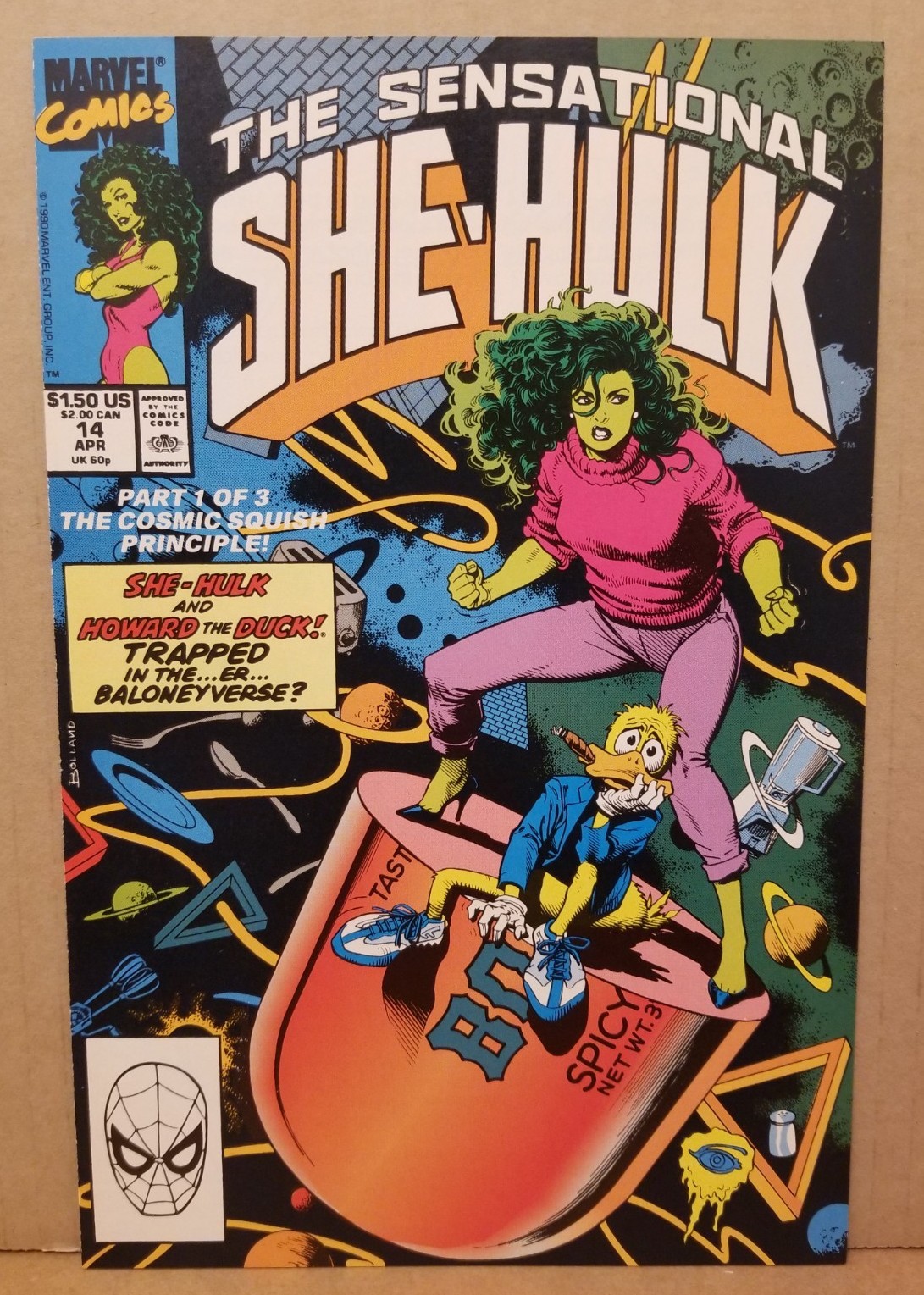 SENSATIONAL SHE-HULK #14 (VF) BRIAN BOLLAND COVER PROMO RARE (COVER ONLY) 1990