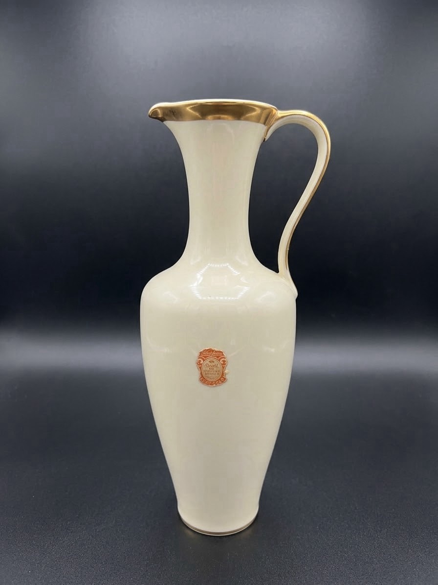 Kerafina Royal KM Bavaria Germany Porcelain Pitcher Vase 22k Gold trim 12