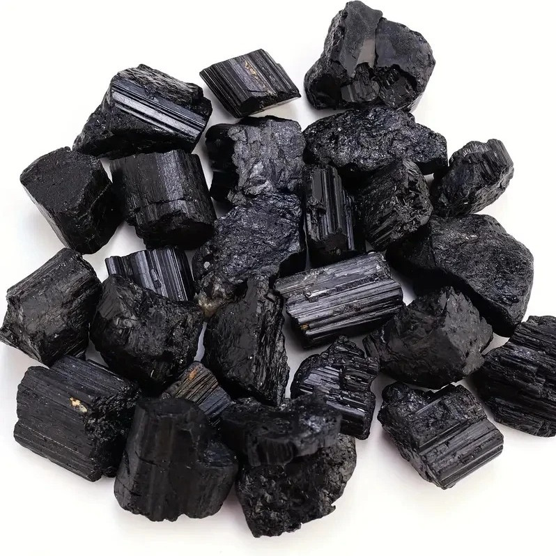 100g Natural Black Tourmaline Raw Stones Irregular Crystal Mineral Specimens