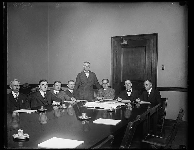 1920s Men in Business Suits Meeting Conference Room Boardroom Portrait