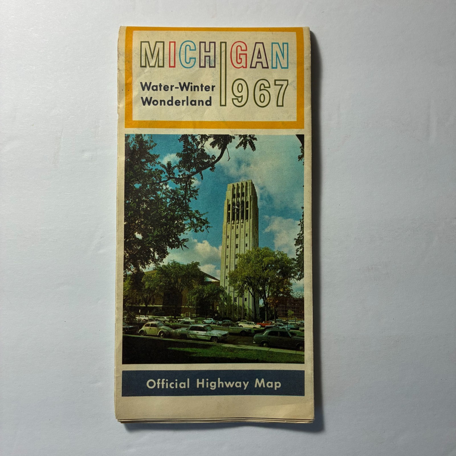 Michigan Water-Winter Wonderland 1967, Official Highway Map - USED