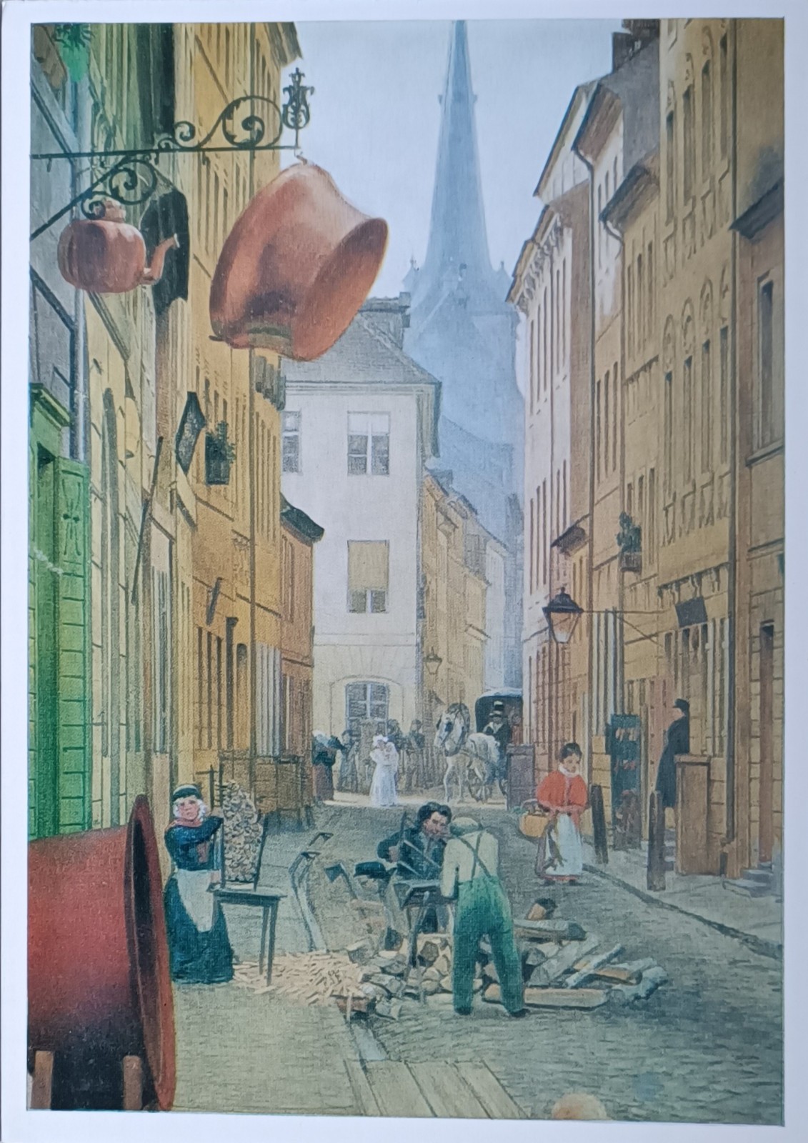 Postcard Berlin-Eduard Gärtner-the Parochialstraße (1831, detail)