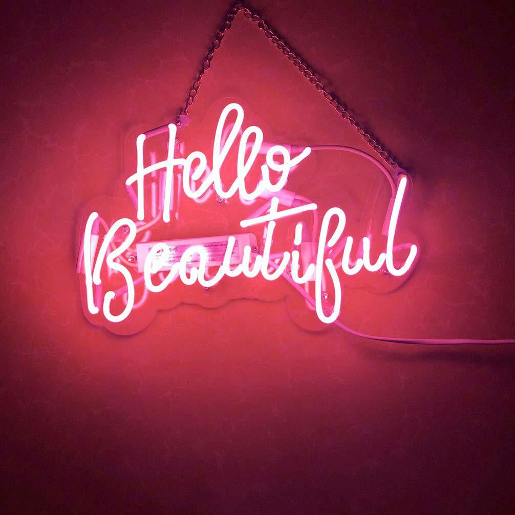 Dimmable Hello Beautiful Pink Acrylic 17\