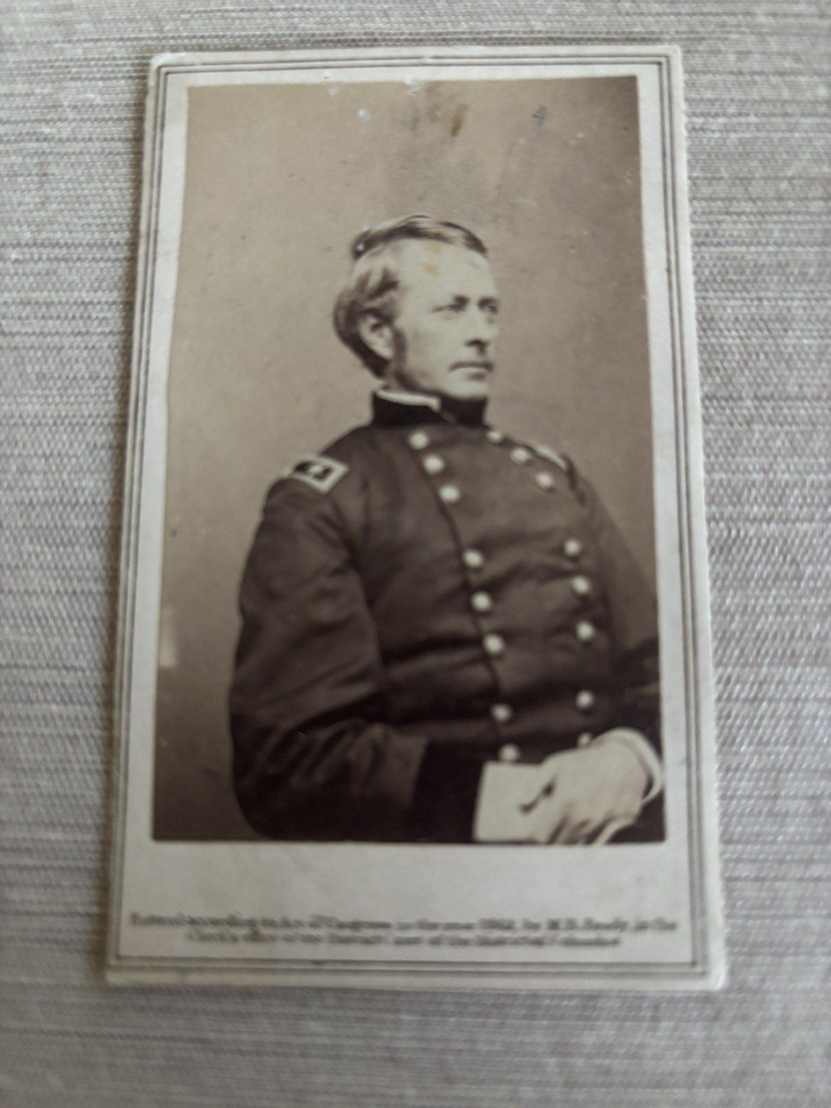 Rare 1862 Civil War CDV Union General Joseph Hooker From A Negative By Brady Rare 1862 Civil War CDV Union General Joseph Hooker From A Negative By Brady