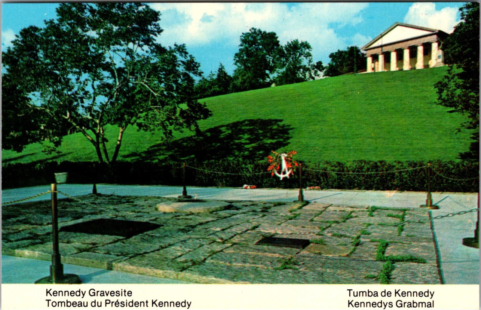 Kennedy Gravesite Arlington National Cemetery Vintage Postcard TPQ32