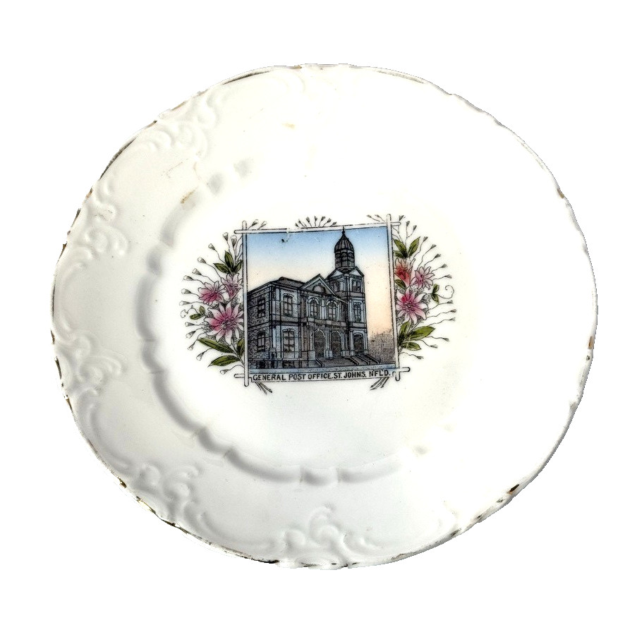 GENERAL POST OFFICE.ST. JOHNS. NFLD CANADA Souvenir China TRINKET DISH PLATE GENERAL POST OFFICE.ST. JOHNS. NFLD CANADA Souvenir China TRINKET DISH PLATE