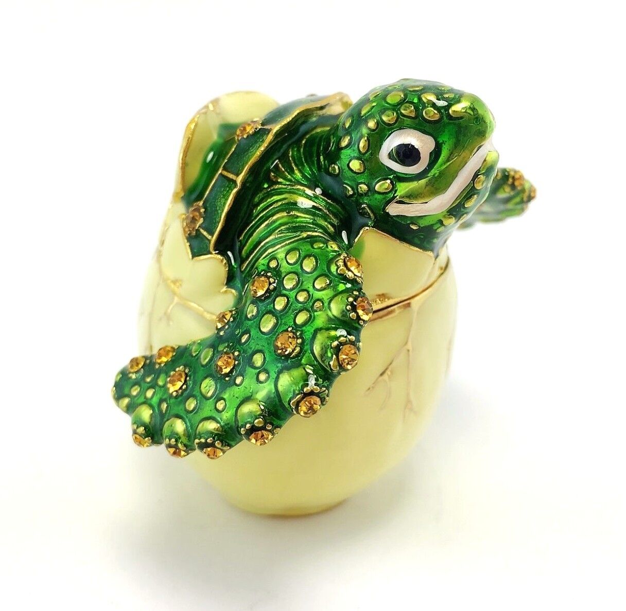 Turtle in Egg Fish Jewelry Trinket Box Decorative Collectible Sea Fun Gift 02060
