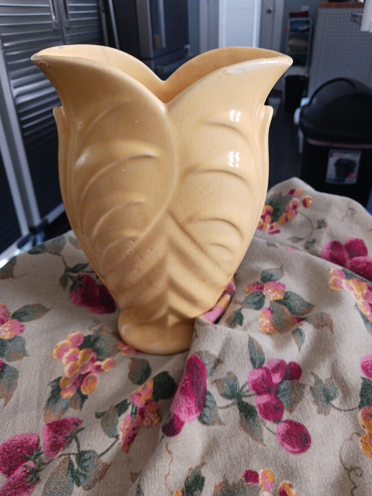 Vintage Aged Yellow Vase