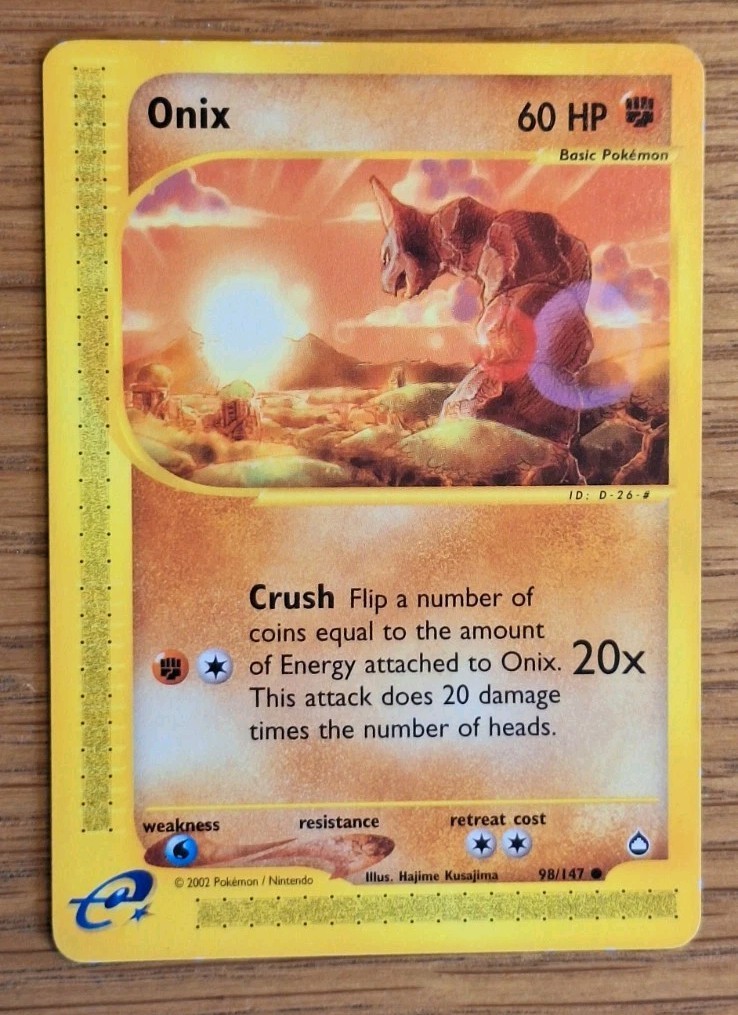 Onix 98/147 Non Holo Pokemon Card Aquapolis Set Onix 98/147 Non Holo Pokemon Card Aquapolis Set