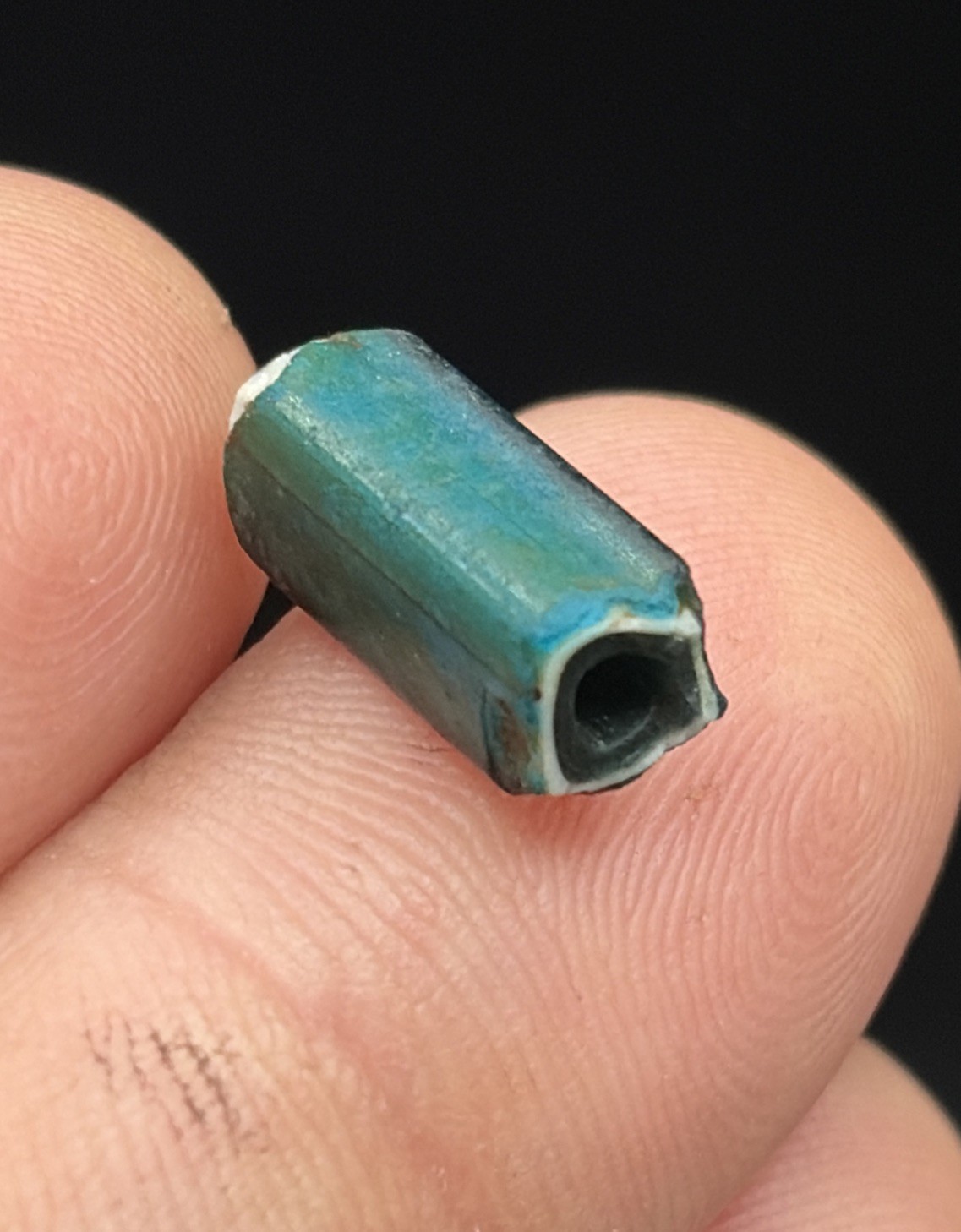 RARE 1590s NUEVA CADIZ FUR TRADE BEAD-PA ARTIFACT-NY-FACTORY HOLLOW-IROQUOIS RARE 1590s NUEVA CADIZ FUR TRADE BEAD-PA ARTIFACT-NY-FACTORY HOLLOW-IROQUOIS