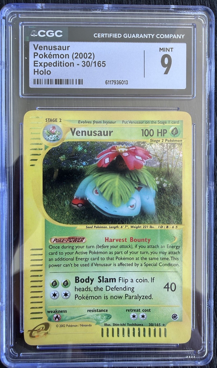 Venusaur Expedition 30/165 Holo CGC 9 2002 English Pokémon Card
