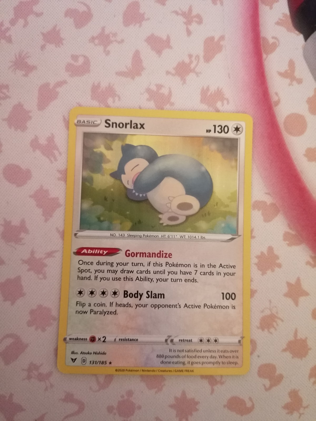 Pokemon Relaxo Snorlax 131/185 Holo Card English NM Genuine