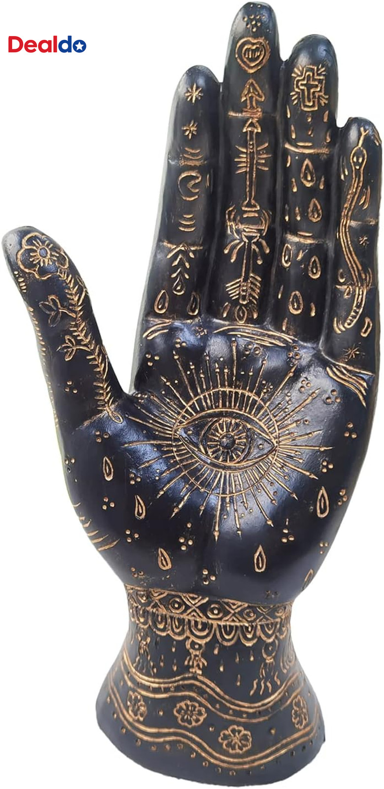 Palmistry Hand Resin Statue Palm Reading Gothic Mystical Decor Black