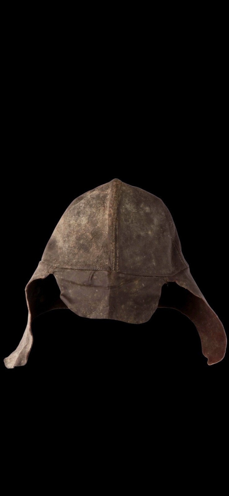 WWII Military Pilot Leather Flight Helmet Brown Vintage Aviator Skull Cap Unique