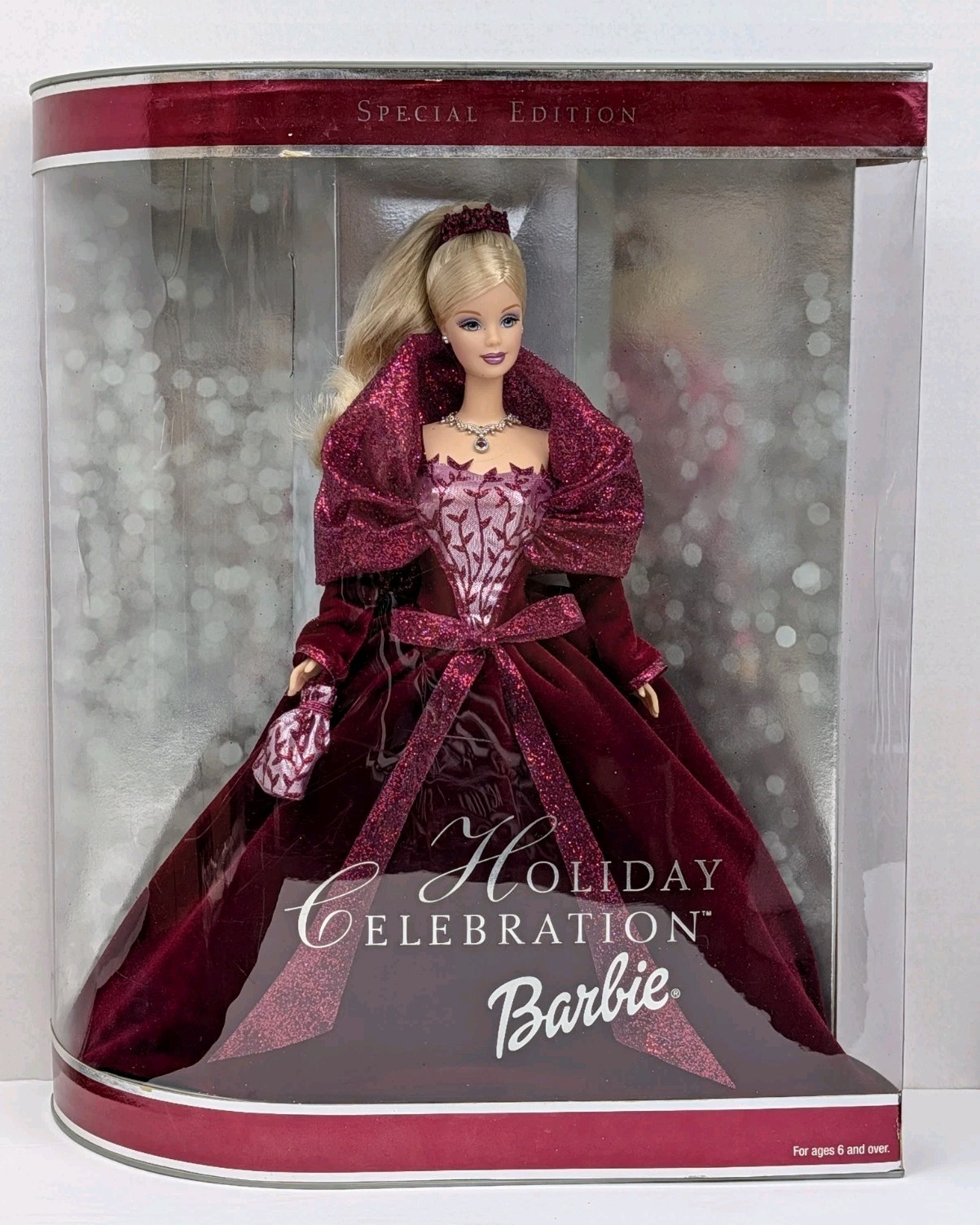 Mattel 2002 HOLIDAY CELEBRATION BARBIE Special Edition Doll NRFB, Burgundy Dress