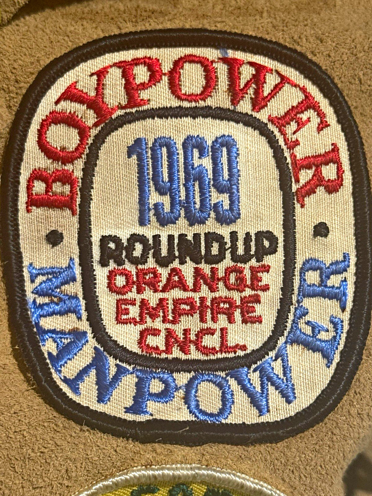 1969 BSA Boypower Manpower Round-Up Orange Empire Council Patch 3\