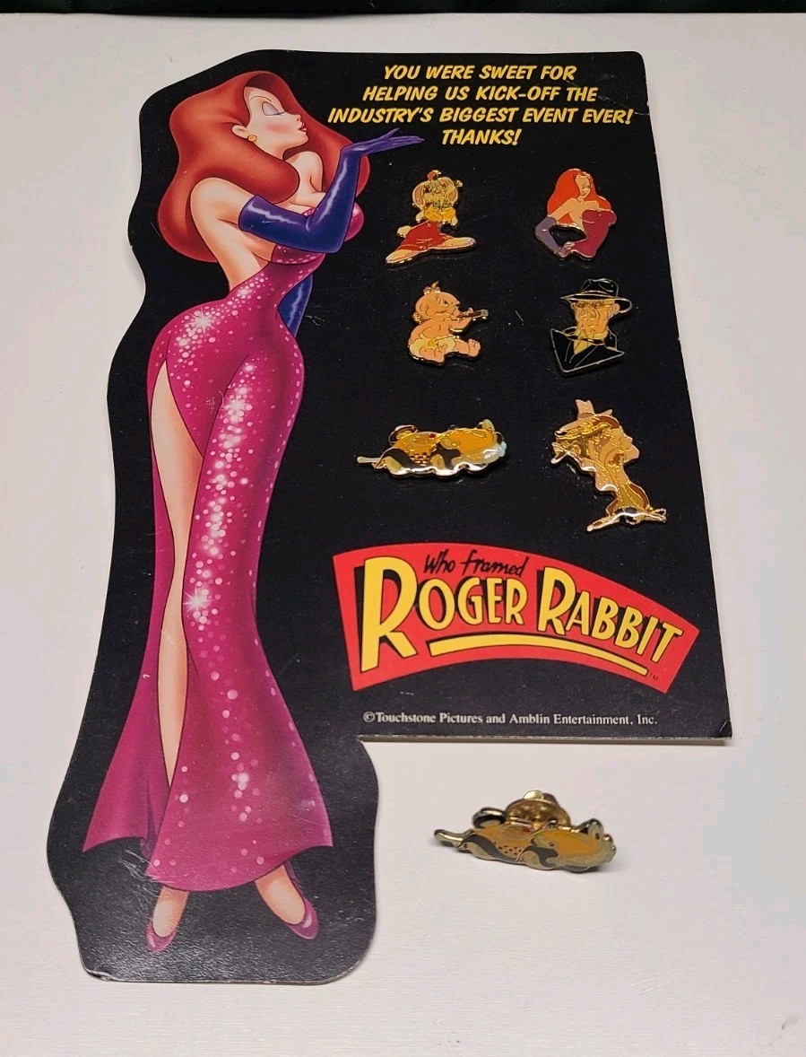 1987 5 Pin Set Who Framed Roger Rabbit 1988 Movie Release Event DISNEY AMBLIN