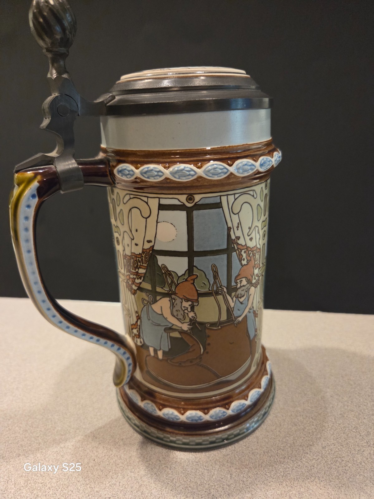antique german lidded beer steins mettlach pc #2902