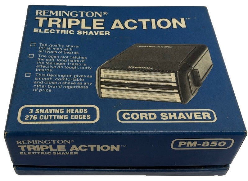 Vintage Remington Triple Action Electric Shaver with Original Box New Vintage Remington Triple Action Electric Shaver with Original Box New