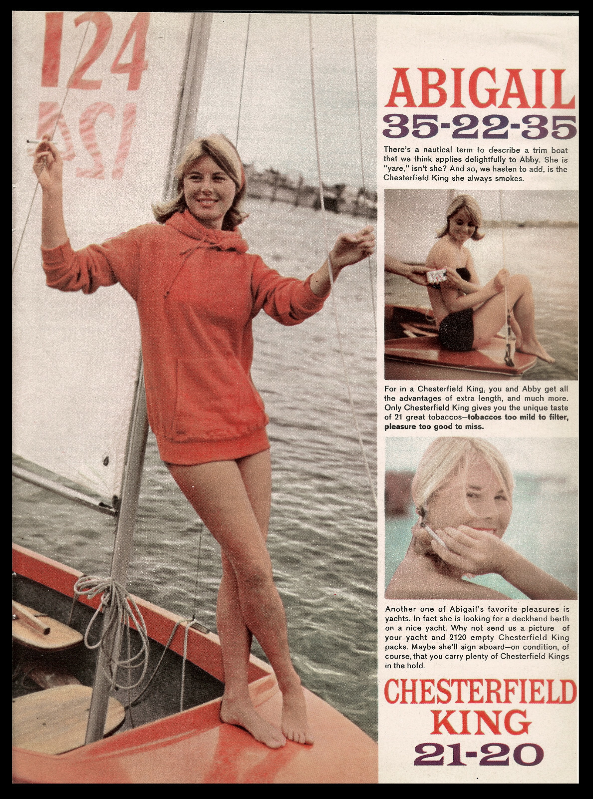 Vintage Original 1950's Chesterfield Kings Print Ad from Playboy Magazine Risque Vintage Original 1950's Chesterfield Kings Print Ad from Playboy Magazine Risque
