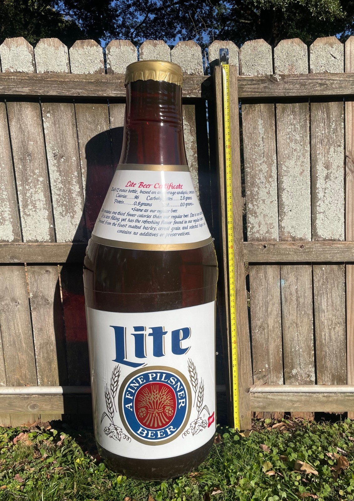 Vintage Miller Lite Inflatable Vinyl Beer Bottle Approx 5 Feet Tall No Leaks Vintage Miller Lite Inflatable Vinyl Beer Bottle Approx 5 Feet Tall No Leaks