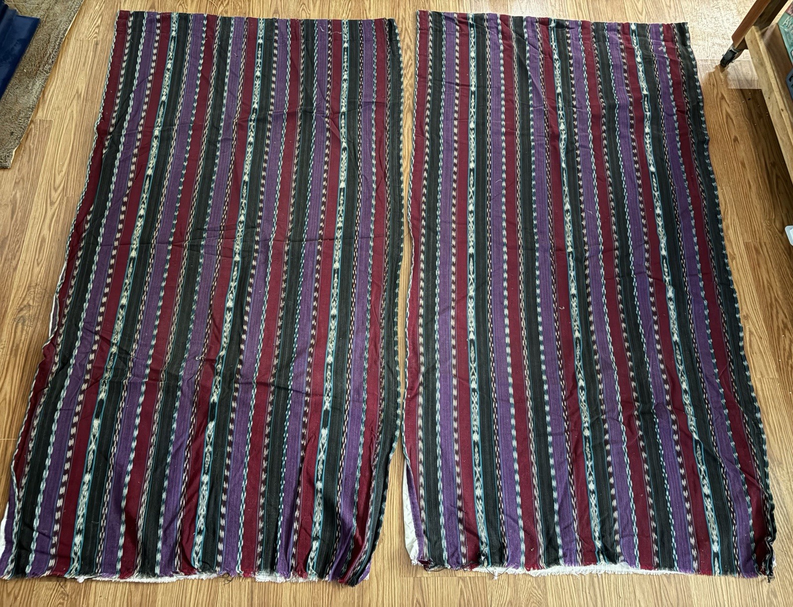 Vintage 2 Piece Purple Curtains 34”x64”