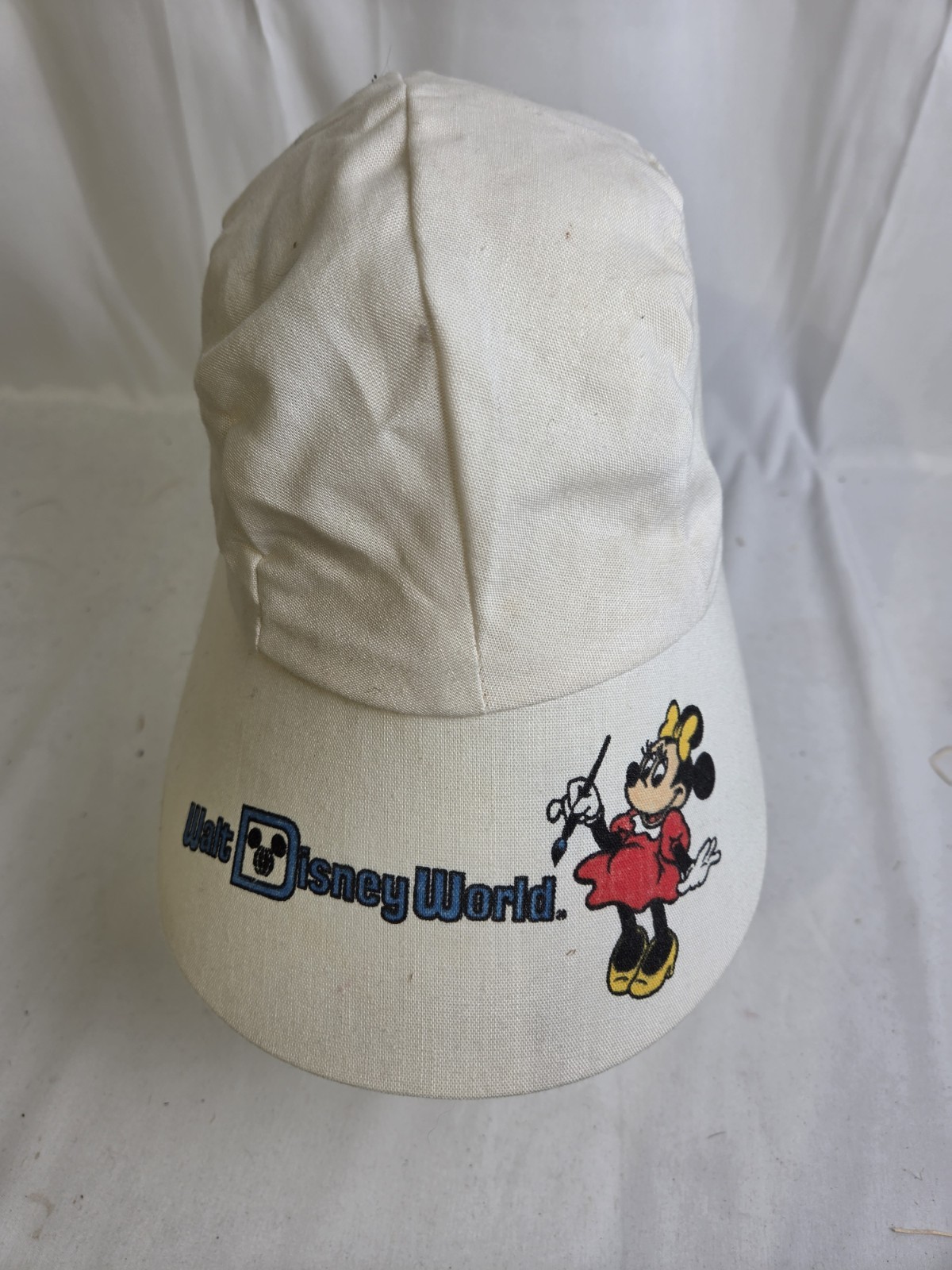 Vintage Walt Disney World Productions Minnie Mouse Painters Hat Cream Cap