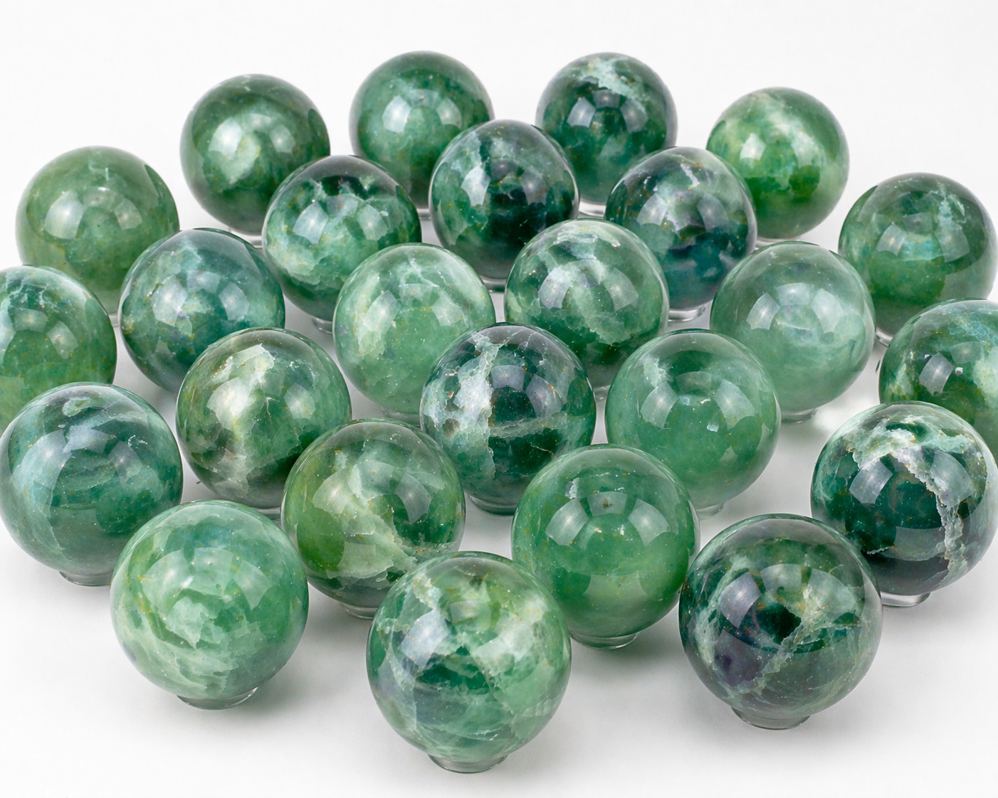 5KG (11 lb) Fluorite Sphere Bulk Lot – Polished Crystal Green Sphere