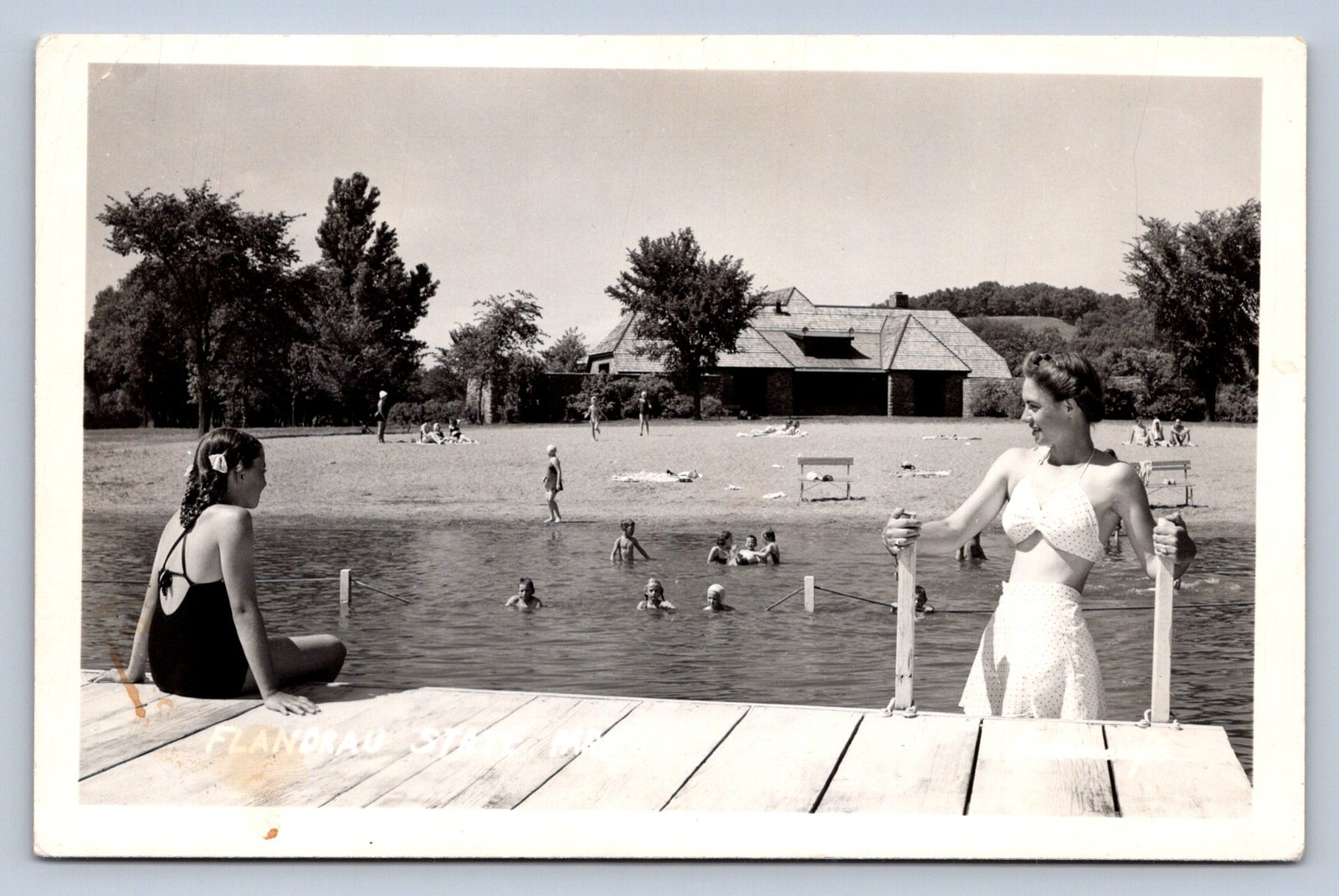 J90/ Flandrau State Park Minnesota RPPC Postcard c40-50s Beach Dock 578 J90/ Flandrau State Park Minnesota RPPC Postcard c40-50s Beach Dock 578