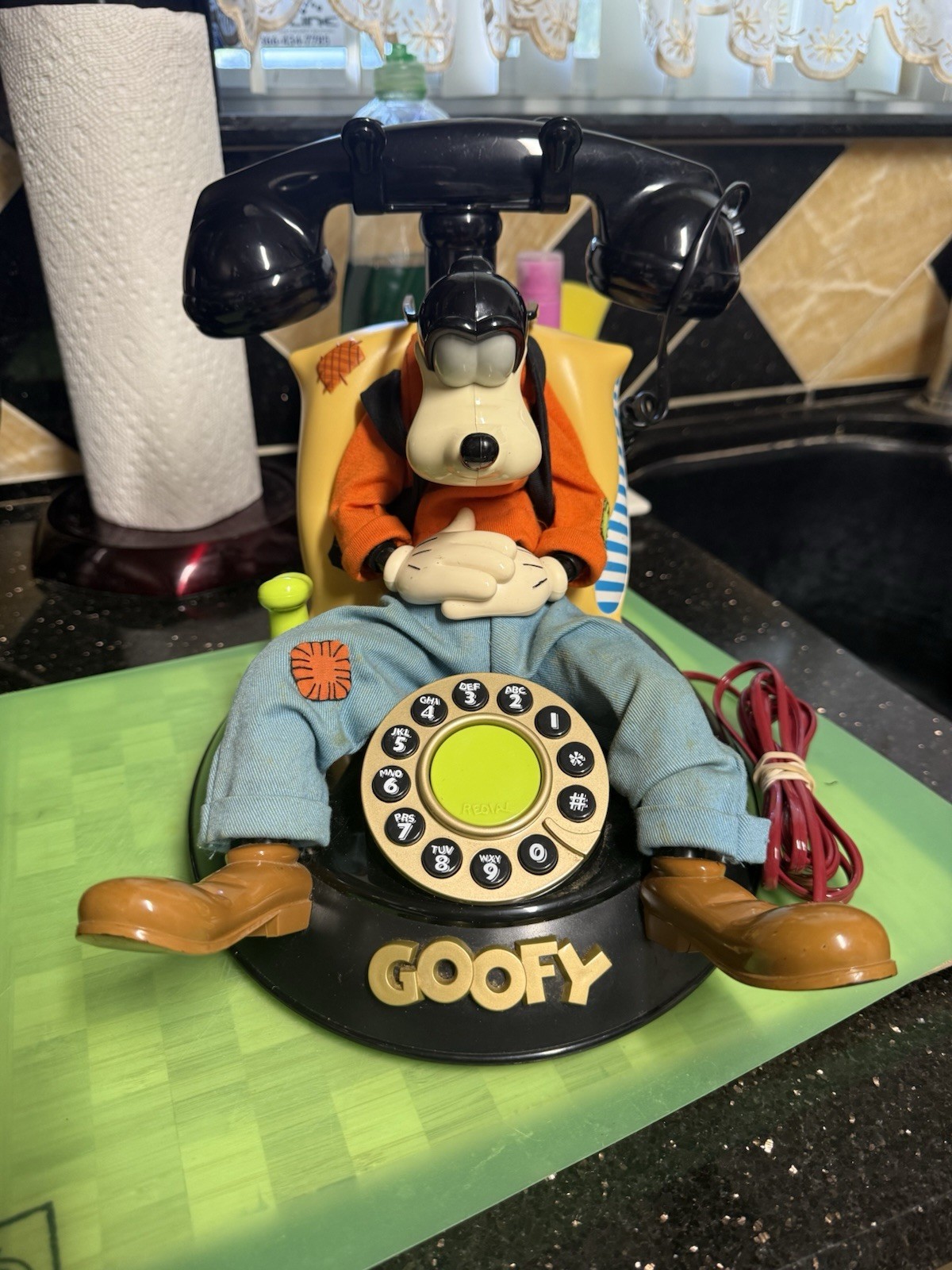 Vintage 1990s Telemania Goofy Animated Talking Telephone Disney Landline Phone