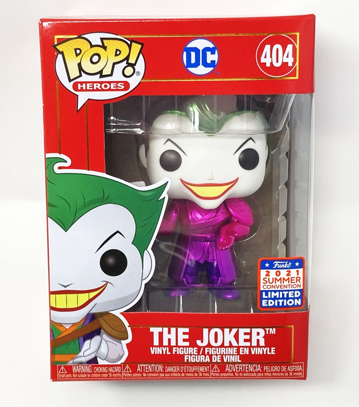 Funko Pop Joker Metallic Purple Exclusive Shanghai 2021 DC Imperial Palace #404 Funko Pop Joker Metallic Purple Exclusive Shanghai 2021 DC Imperial Palace #404