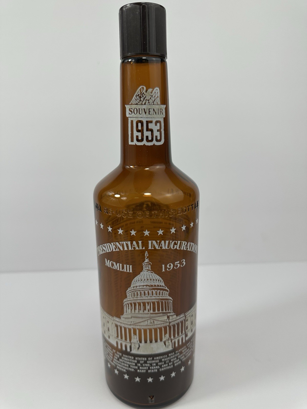 Vintage 1953 Eisenhower Presidential Inauguration Old Mr Boston Souvenir Bottle Vintage 1953 Eisenhower Presidential Inauguration Old Mr Boston Souvenir Bottle