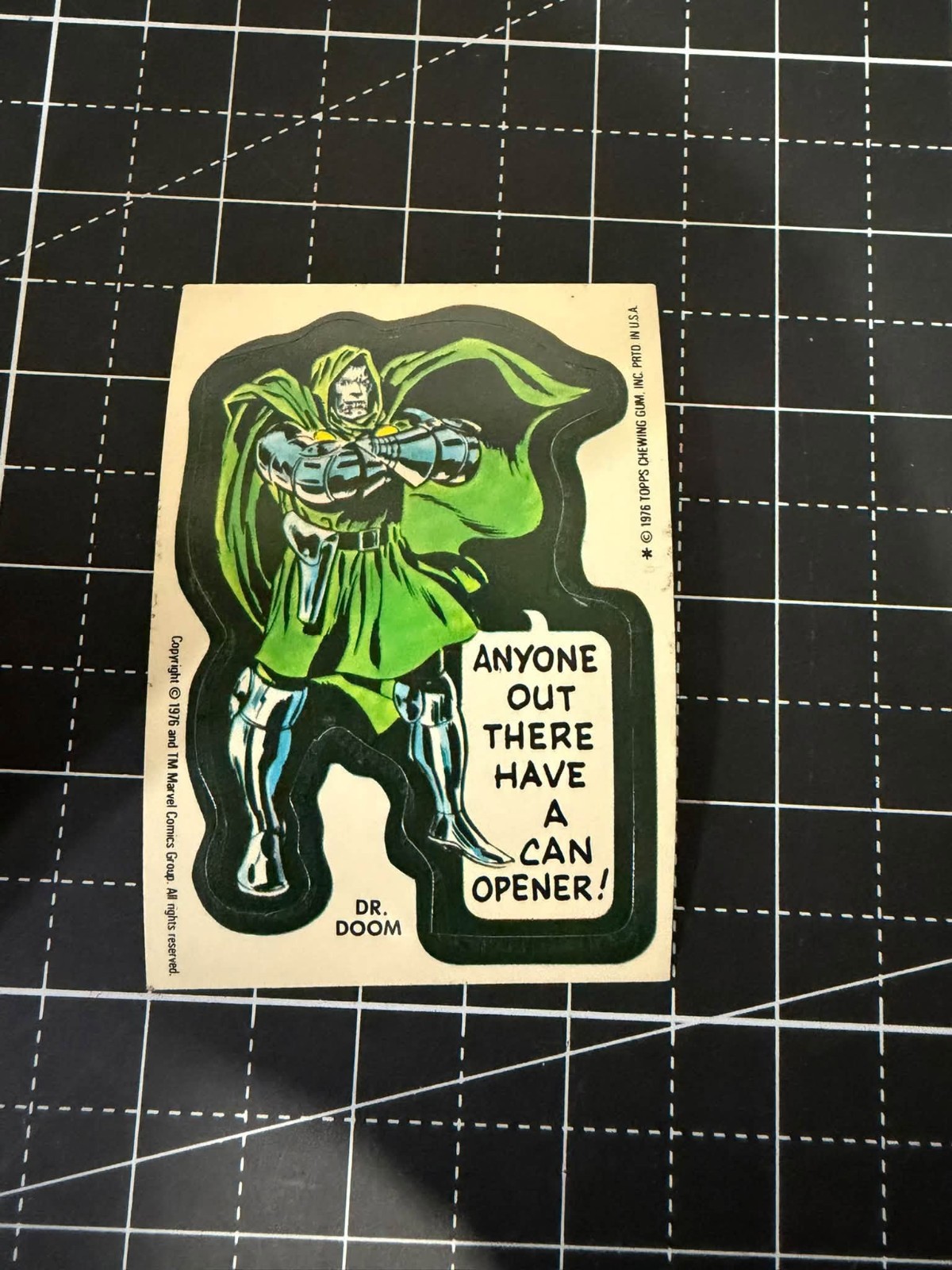 Vintage 1976 Topps Marvel Comic Book Heroes Sticker - Doctor Doom Vintage 1976 Topps Marvel Comic Book Heroes Sticker - Doctor Doom