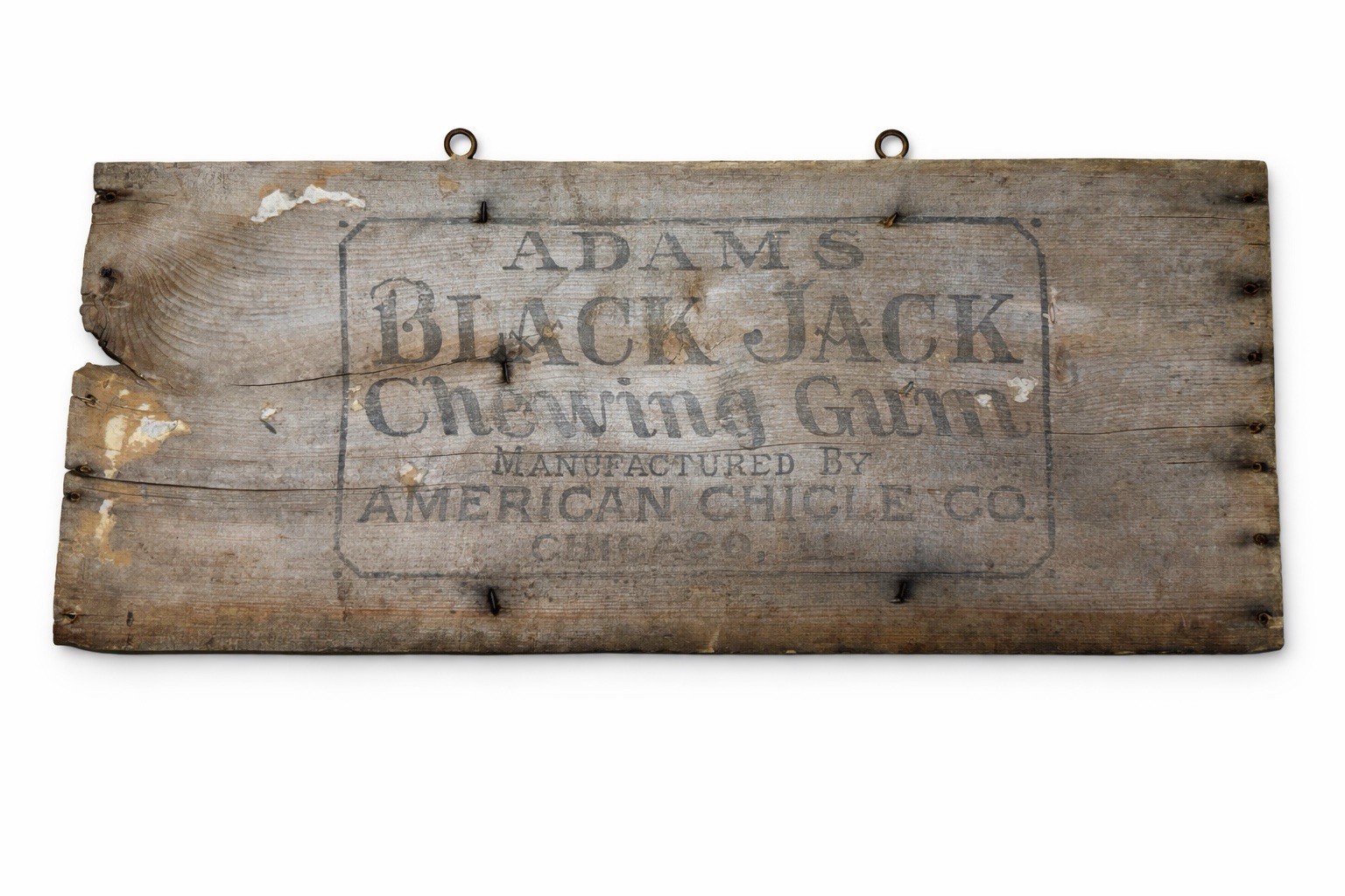 Antique Adams Chewing Gum Wood Crate Sign Black Jack