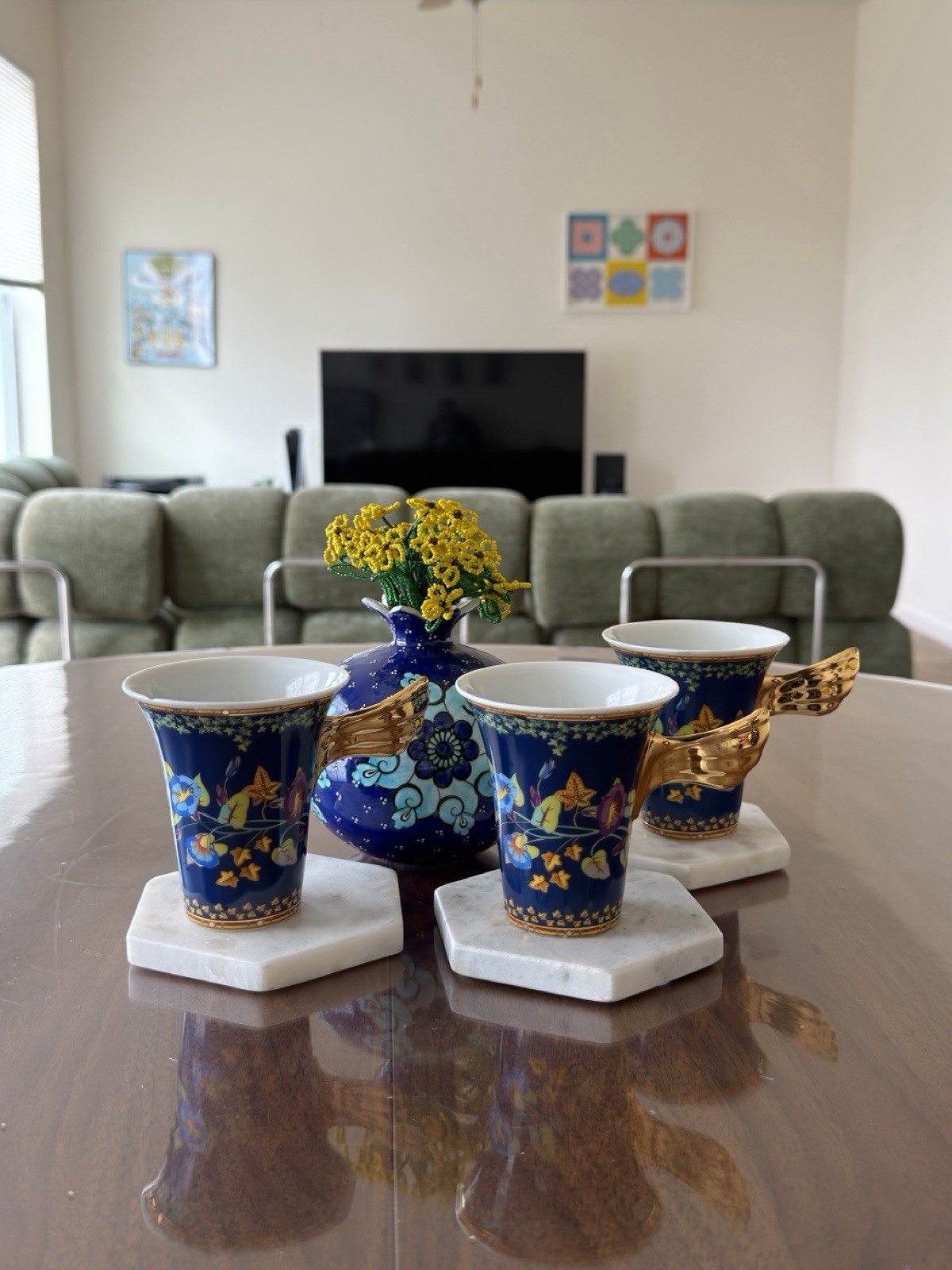 Vintage Versace Rosenthal 1997 Set of 3 Mugs Medusa 1 Rim Chip
