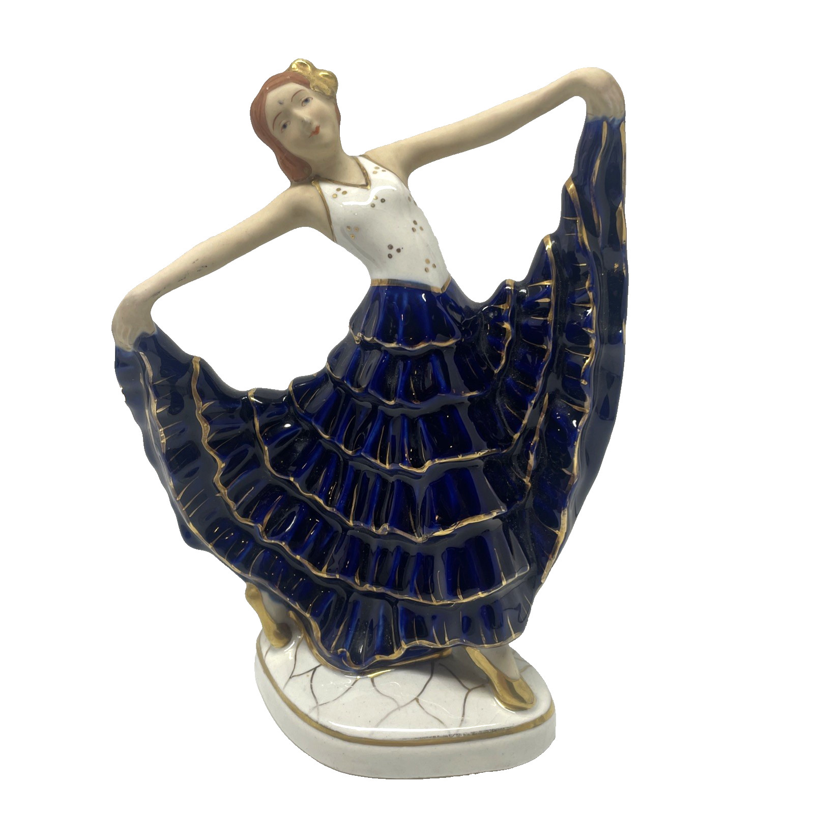 RARE VINTAGE MORIYAMA ART DECO DANCING LADY PORCELAIN FIGURINE HINODE JAPAN 7.5 RARE VINTAGE MORIYAMA ART DECO DANCING LADY PORCELAIN FIGURINE HINODE JAPAN 7.5