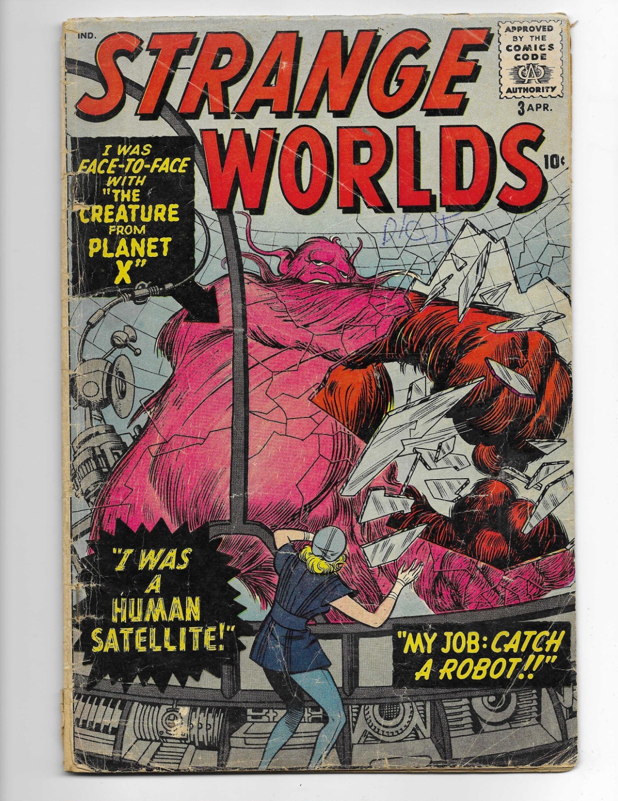 Strange Worlds 3 1959 Marvel Comics G/VG 3.0 Stan Lee Steve Ditko Jack Kirby