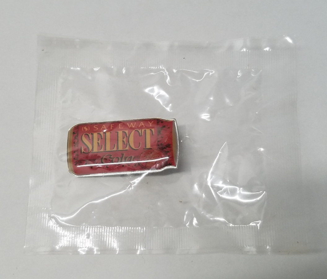 Vintage Safeway Select Cola Pinback Pin NOS Sealed Original Package 3380